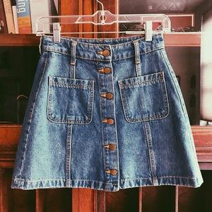 Denim Button-Down Skirt